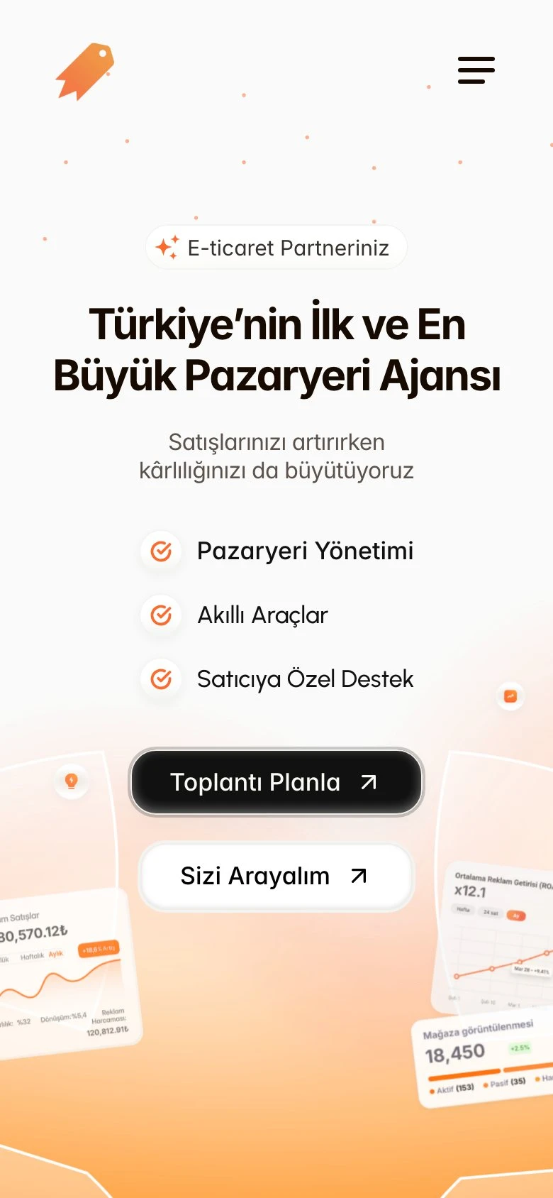 Ticaretus mobile view